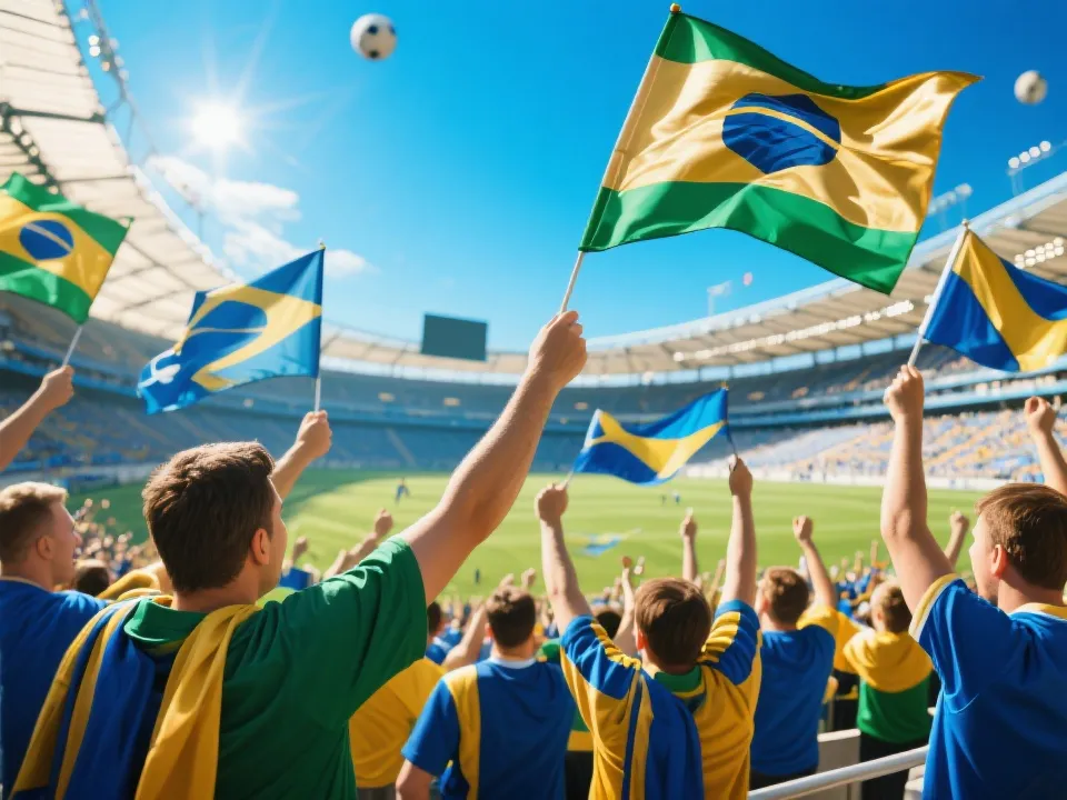 世界杯参赛球队与球迷氛围示意图