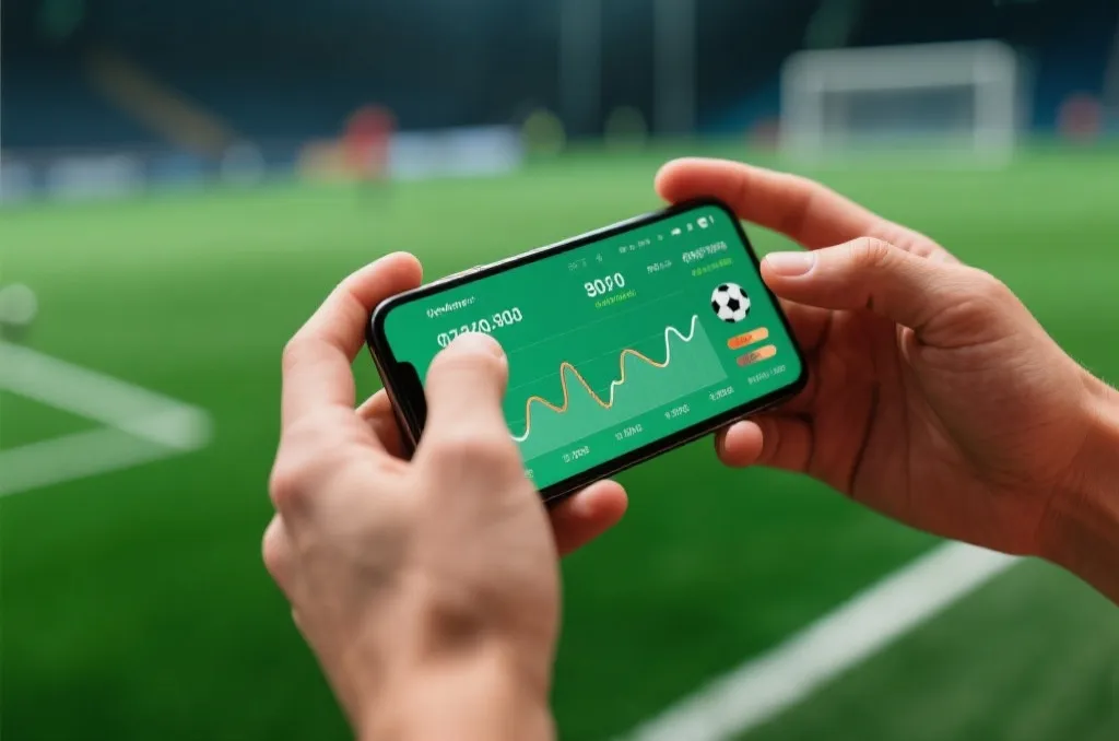 手持智能手机分析足球赛事数据